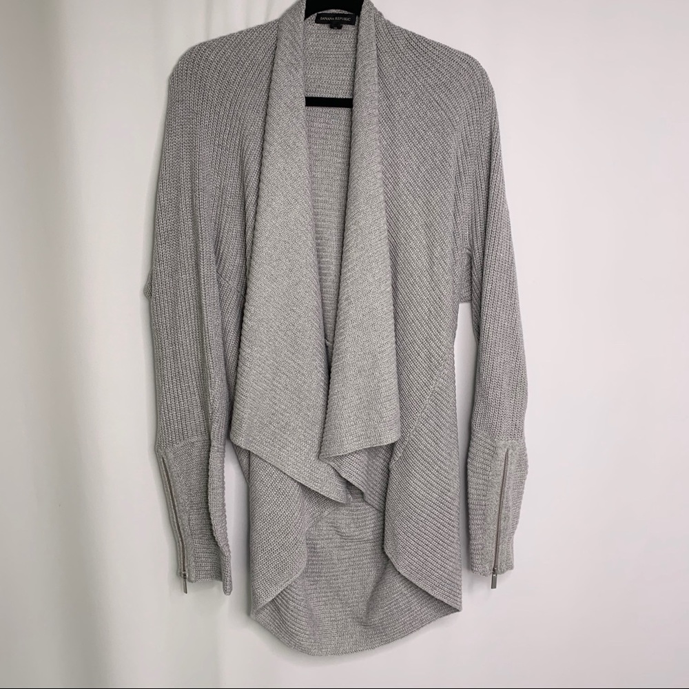 Banana Republic Gray Sweater w/Zipper Sleeves XL